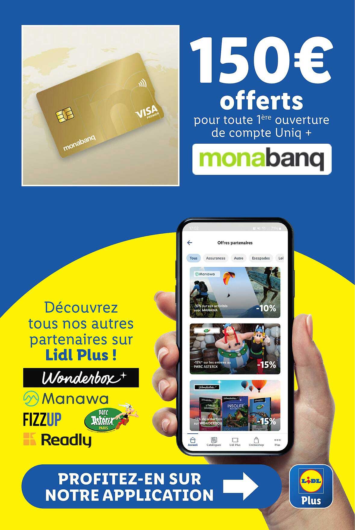150€ offerts pour toute 1ère ouverture de compte Uniq + monabanq