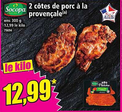2 côtes de porc à la provençale