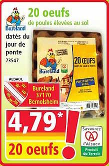 20 oeufs de poules élevées au sol