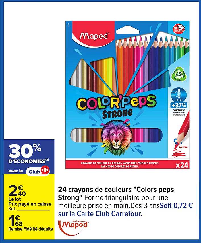 24 crayons de couleurs "Colors peps Strong"