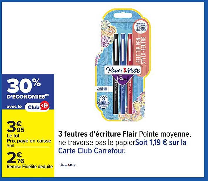 3 feutres d'écriture Flair