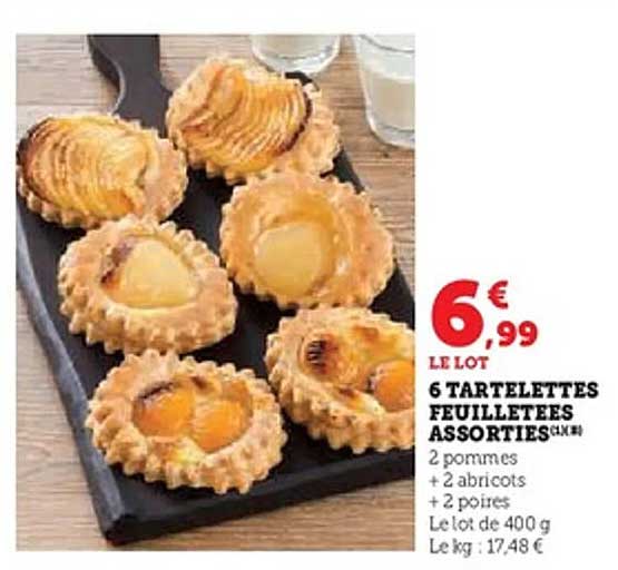 6 TARTELETTES FEUILLETEES ASSORTIES