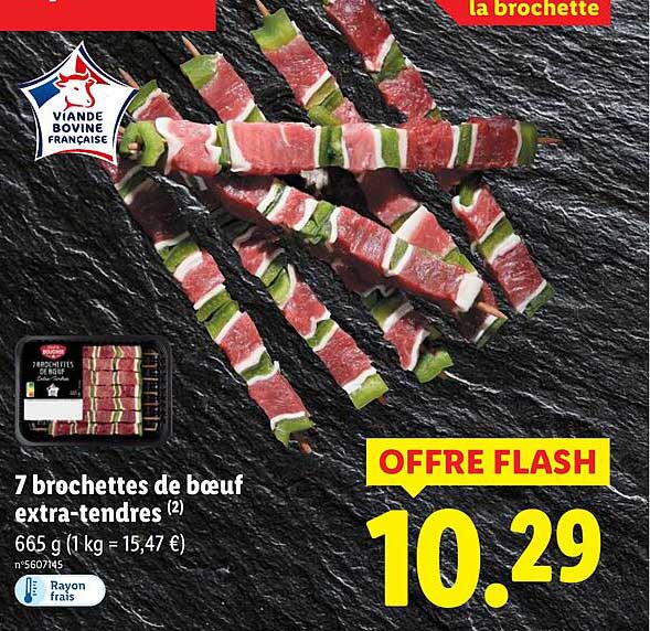 7 brochettes de boeuf extra-tendres