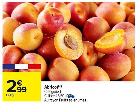 Abricot(m) Catégorie 1. Calibre 45/50.