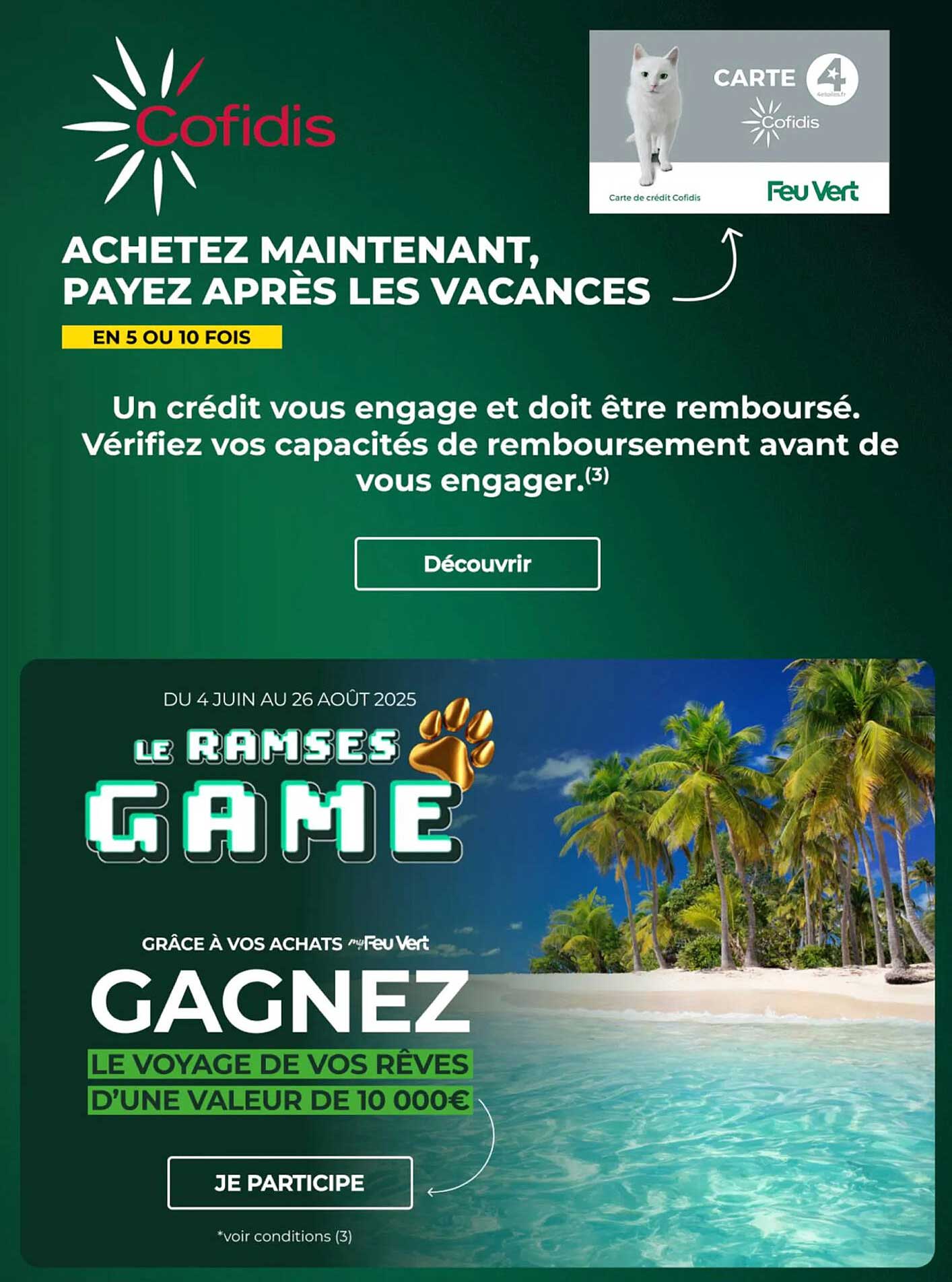 Achetez maintenant, payez après les vacances
