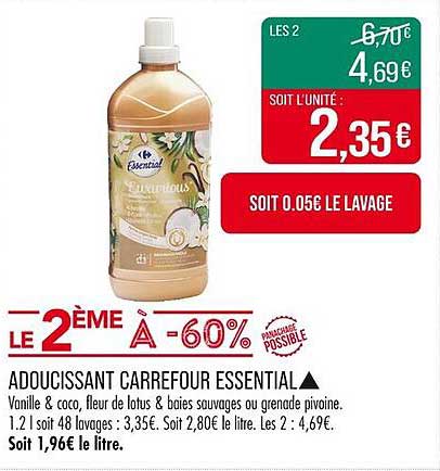 ADOUCISSANT CARREFOUR ESSENTIAL