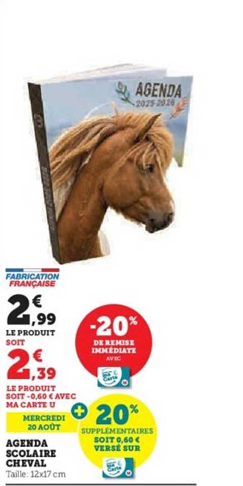 AGENDA SCOLAIRE CHEVAL