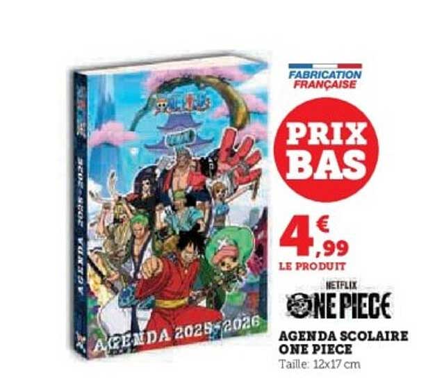 AGENDA SCOLAIRE ONE PIECE 2025/2026