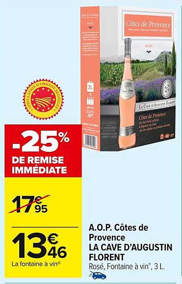 A.O.P. Côtes de Provence - LA CAVE D'AUGUSTIN FLORENT