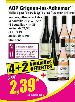 AOP Grignan-les-Adhémar** Vieilles Vignes "Fleurs de Lys" ou rosé "Les armes de France"