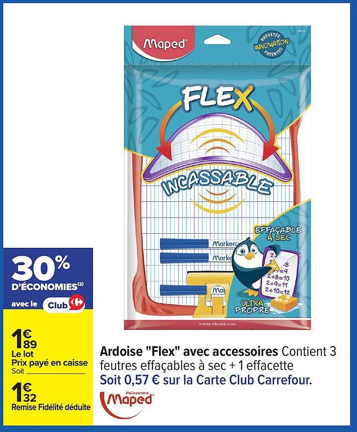 Ardoise "Flex" avec accessoires