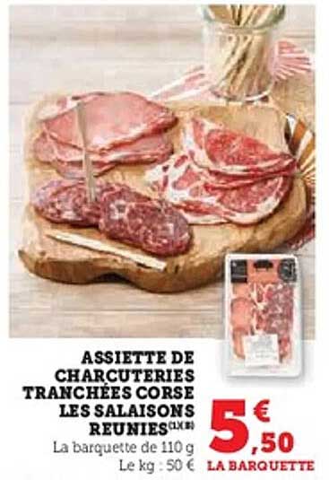 ASSIETTE DE CHARCUTERIES TRANCHÉES CORSE LES SALAISONS RÉUNIES