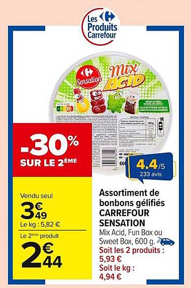 Assortiment de bonbons gélifiés CARREFOUR SENSATION