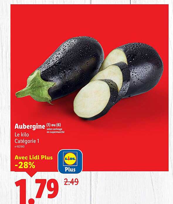 Aubergine (1) ou (6) selon arrivage