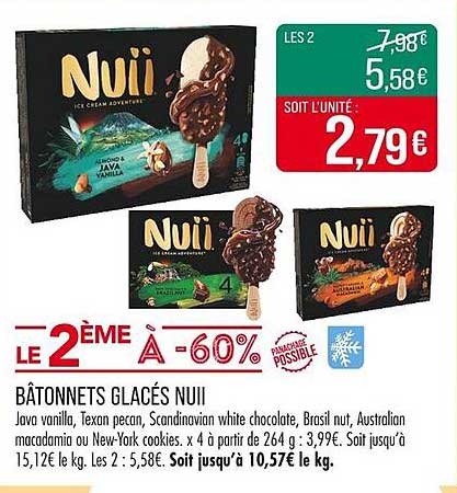 BÂTONNETS GLACÉS NUII