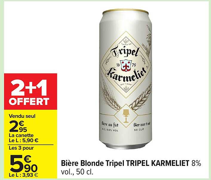 Bière Blonde Tripel TRIPEL KARME LIET 8% vol., 50 cl.