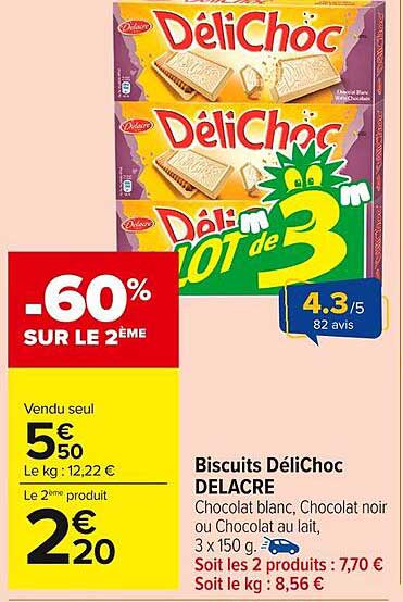 Biscuits DéliChoc DELACRE