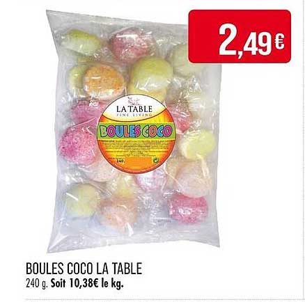 BOULES COCO LA TABLE