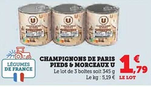 Champignons de Paris Pieds & Morceaux U