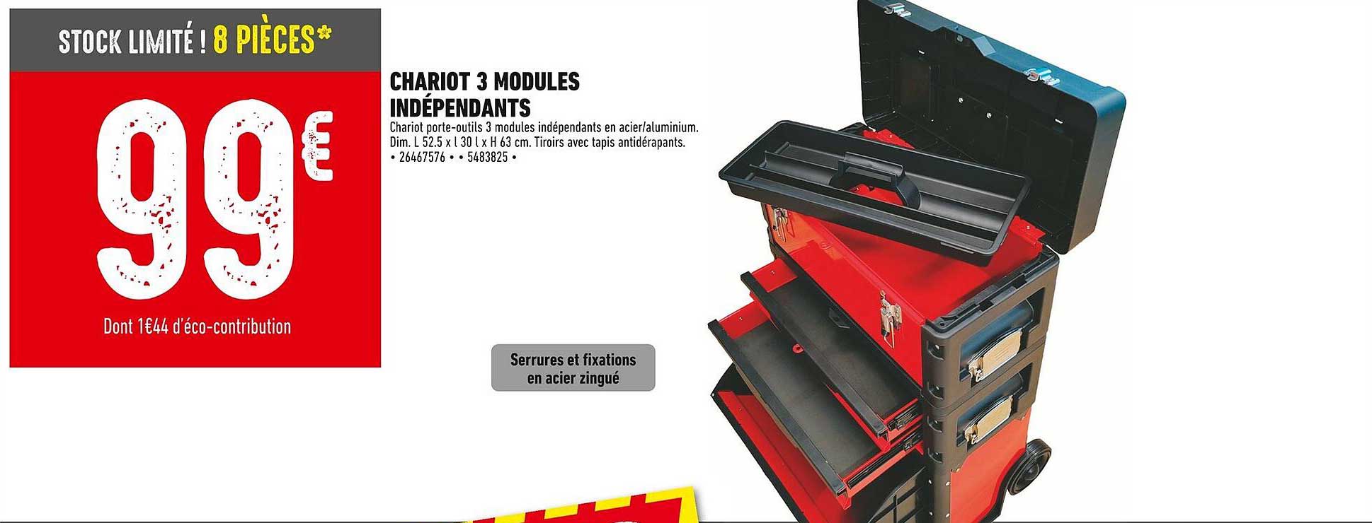 CHARIOT 3 MODULES INDÉPENDANTS