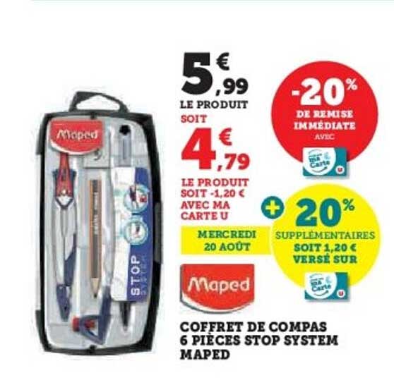 COFFRET DE COMPAS 6 PIECES STOP SYSTEM MAPED