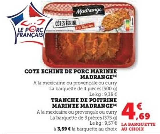 COTE ECHINE DE PORC MARINEE MADRANGE