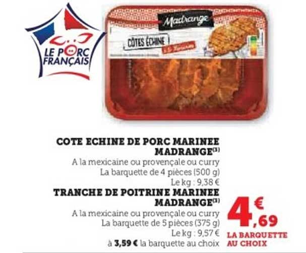 COTE ECHINE DE PORC MARINEE MADRANGE