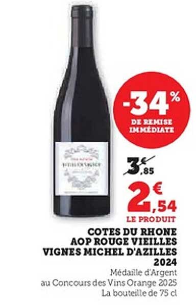COTES DU RHONE AOP ROUGE VIEILLES VIGNES MICHEL D'AZILLES 2024