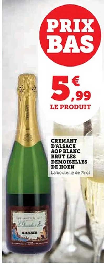 CREMANT D'ALSACE AOP BLANC BRUT LES DEMOISELLES DE HOEN