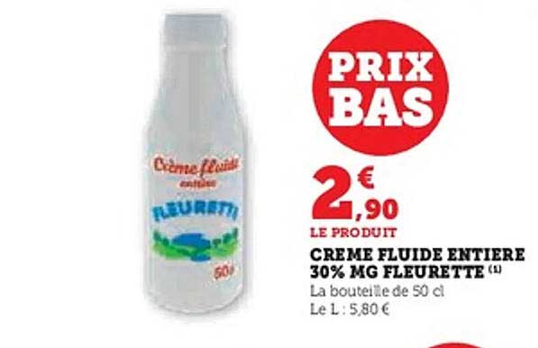 CREME FLUIDE ENTIERE 30% MG FLEURETTE