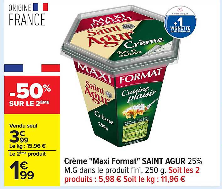 Crème "Maxi Format" SAINT AGUR