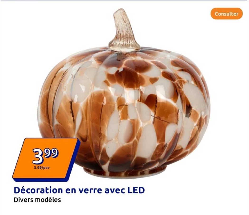 Décoration en verre avec LED