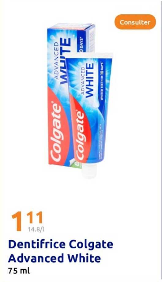 Dentifrice Colgate Advanced White