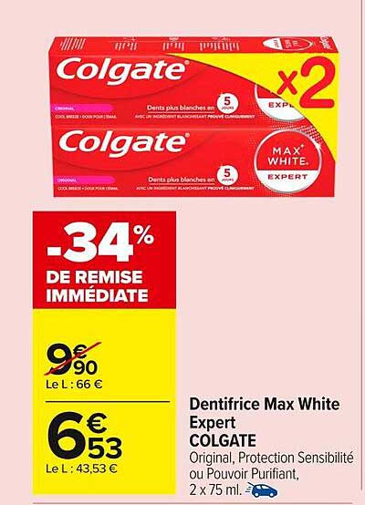 Dentifrice Max White Expert Colgate