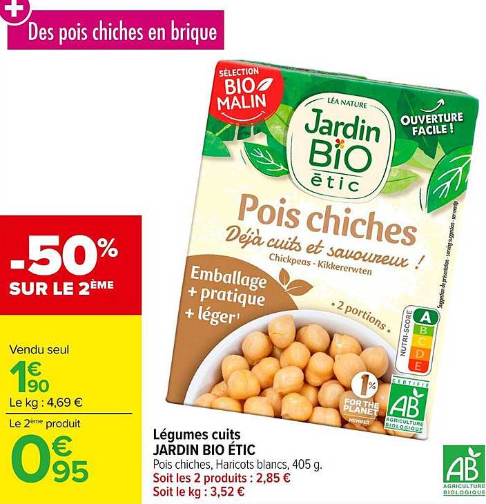 Des pois chiches en brique