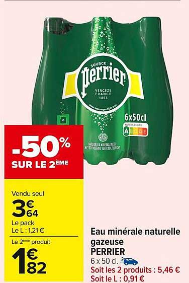 Eau minérale naturelle gazeuse PERRIER