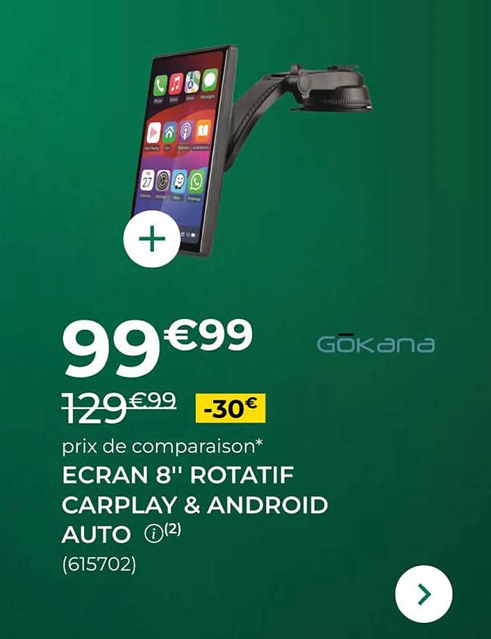 ECRAN 8" ROTATIF CARPLAY & ANDROID AUTO