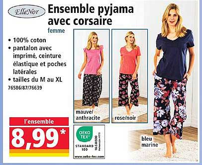 Ensemble pyjama avec corsaire