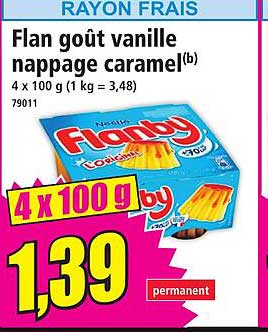 Flan goût vanille nappage caramel