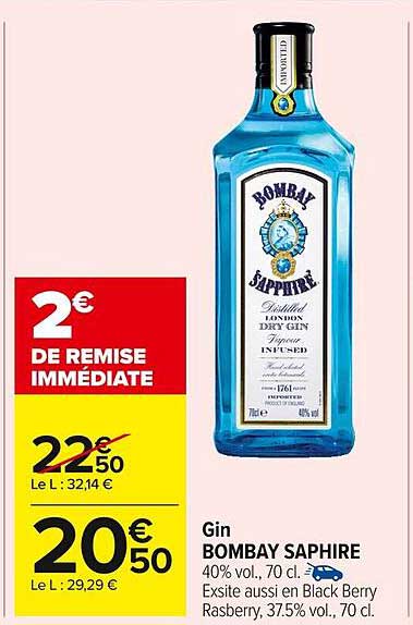 Gin BOMBAY SAPPHIRE 40% vol., 70 cl