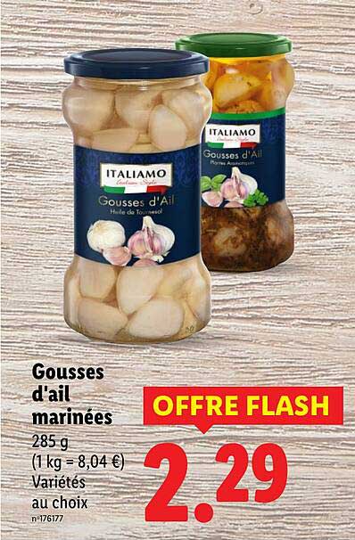 Gousses d'ail marinées