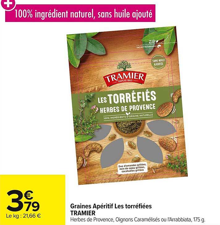 Graines Apéritif Les torréfiées TRAMIER