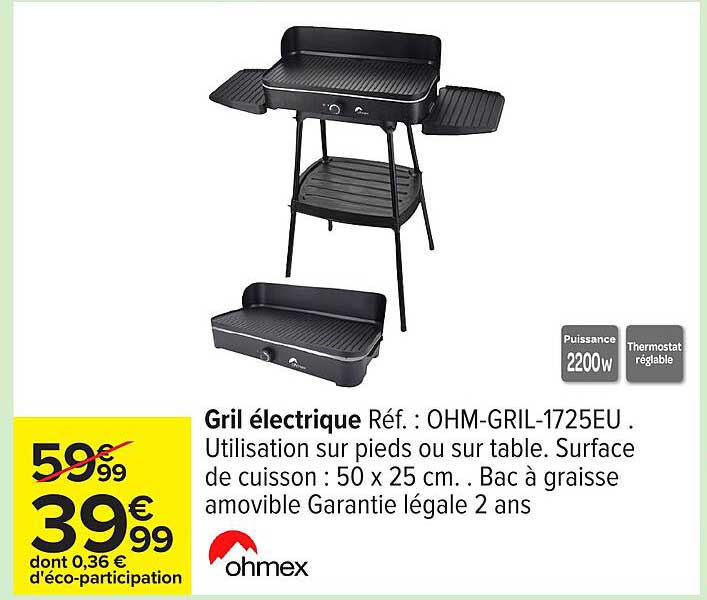 Gril électrique Réf. : OHM-GRIL-1725EU