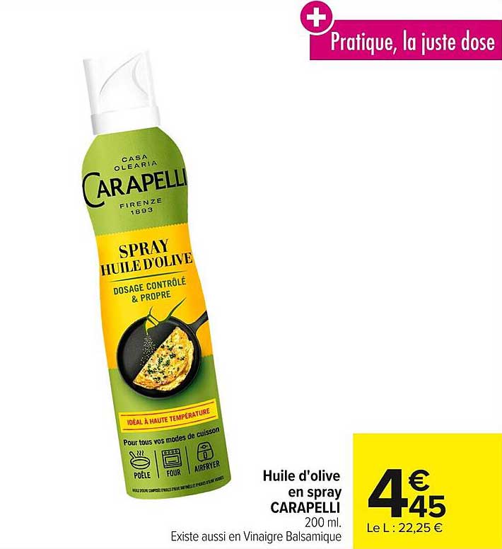 Huile d'olive en spray CARAPELLI 200 ml