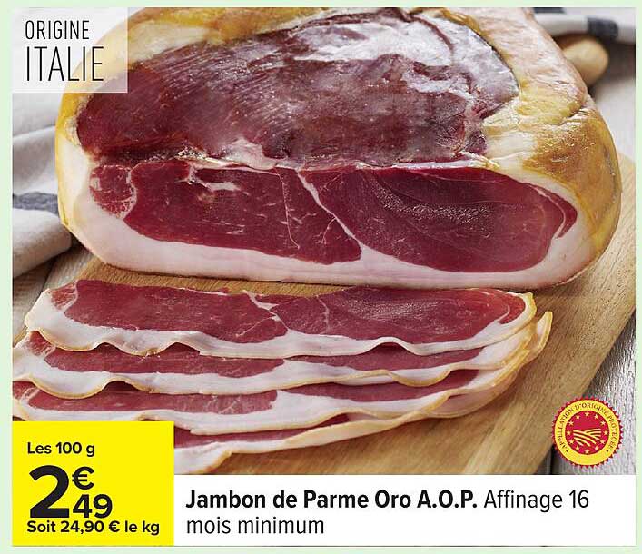 Jambon de Parme Oro A.O.P. Affinage 16 mois minimum