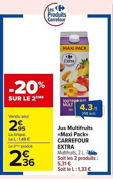 Jus Multifruits «Maxi Pack» CARREFOUR EXTRA