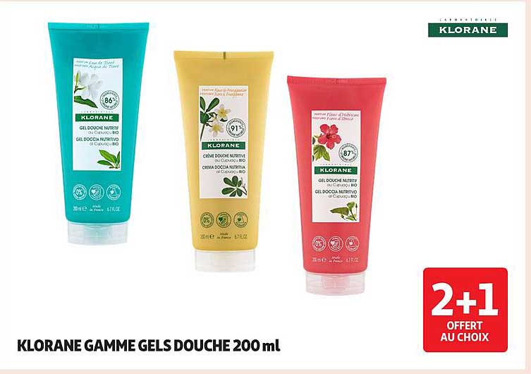 KLORANE GAMME GELS DOUCHE 200 ml