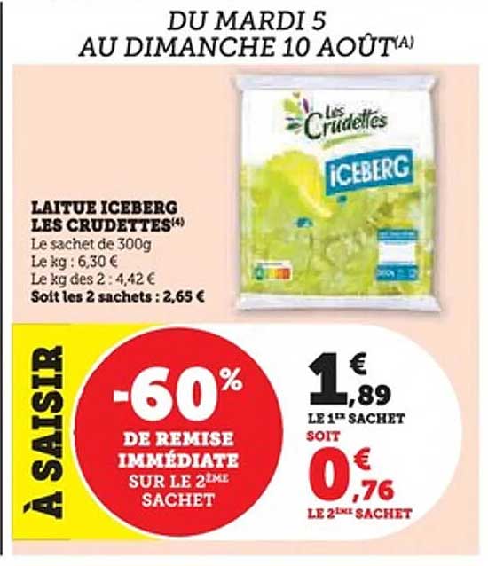 LAITUE ICEBERG LES CRUDETTES