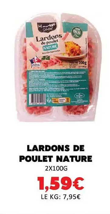 LARDONS DE POULET NATURE