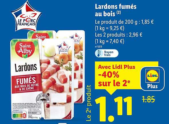 Lardons fumés au bois
